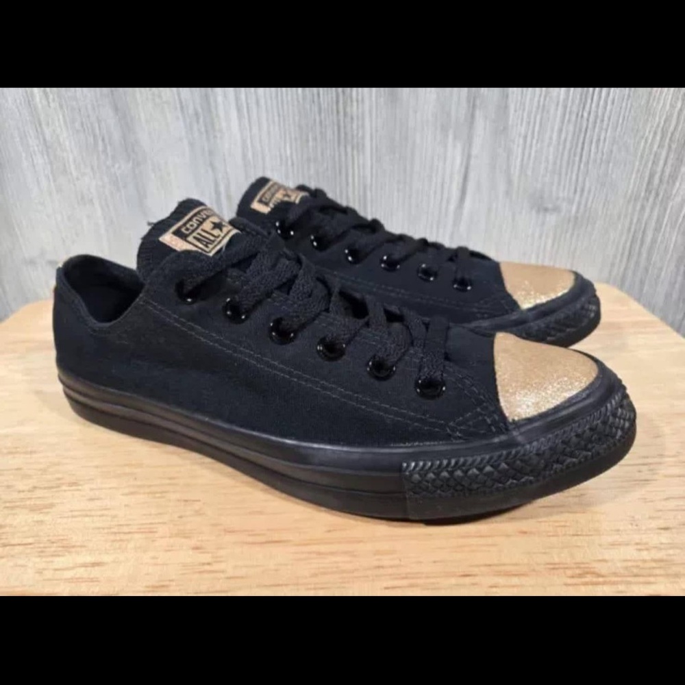 Converse Black and Gold Sneakers